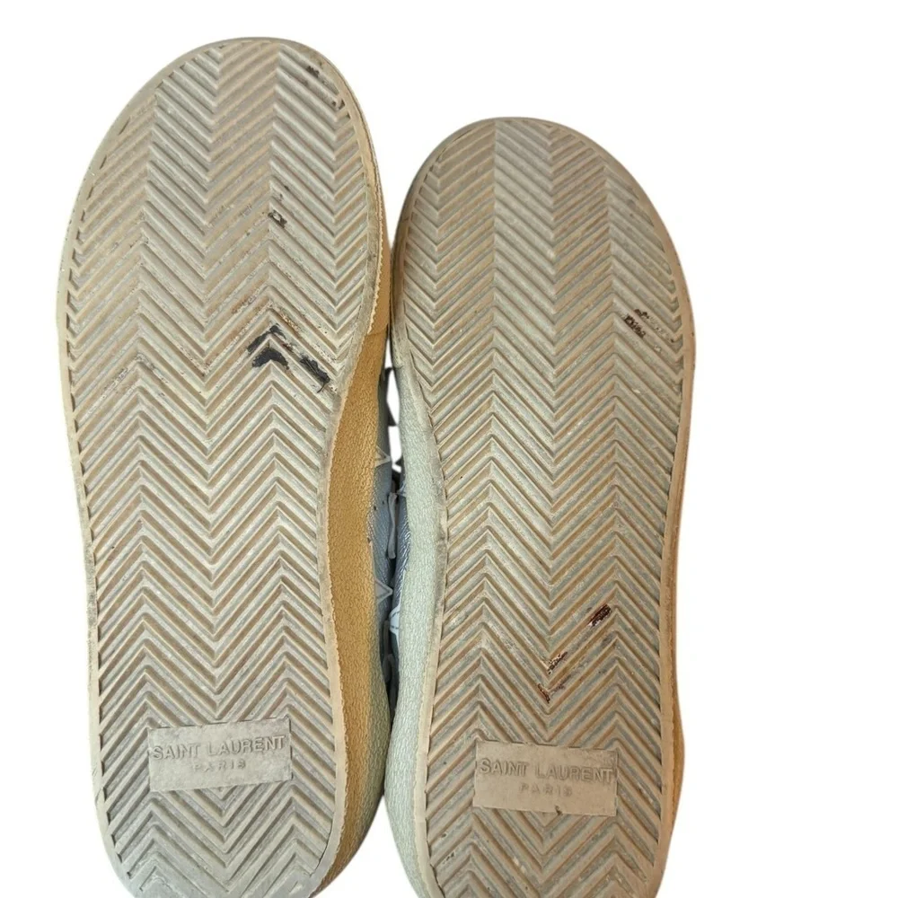 Saint Laurent Court Classic Silver Star Sneakers